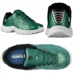 K-SWISS ST-329 Boys Leather Sneakers in Metallic Teal Size 6.5